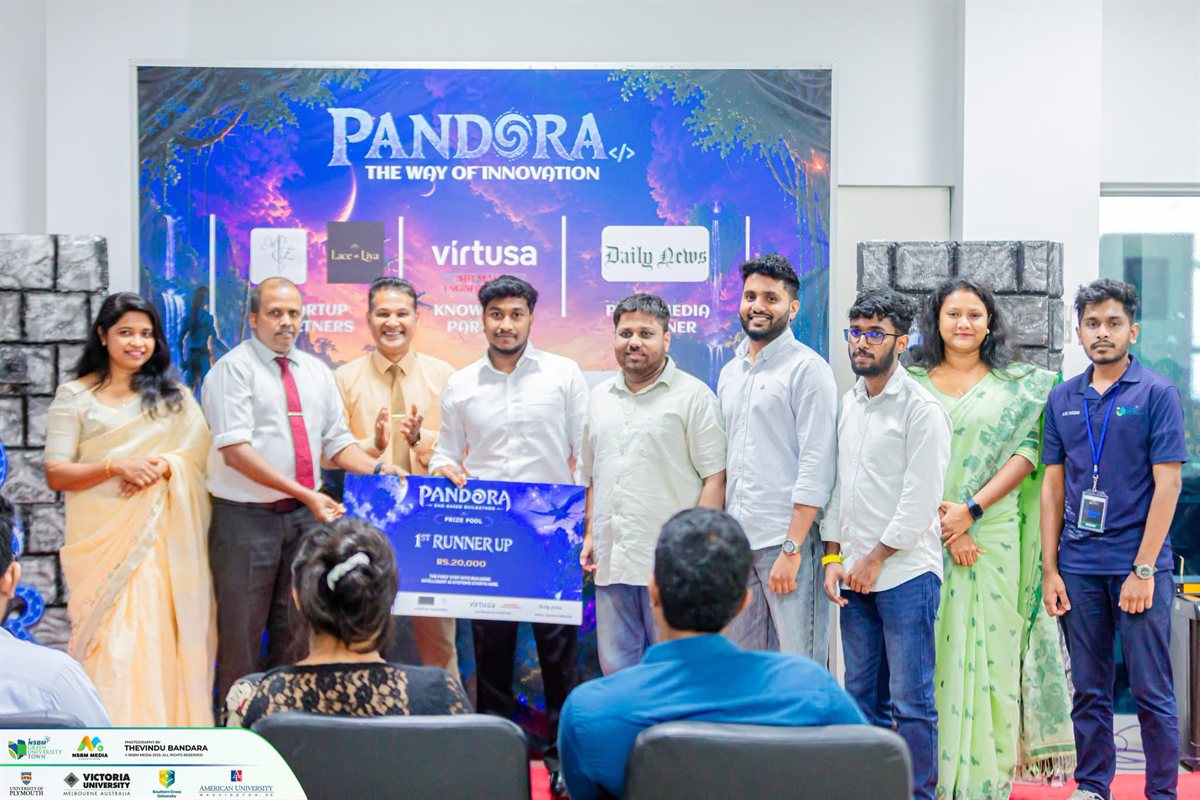 Team Zeylix receiving the 1st Runner-Up award at the Pandora '26 RAG Builderthon