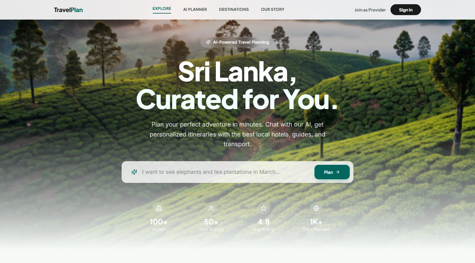 Travel Plan Platform screenshot